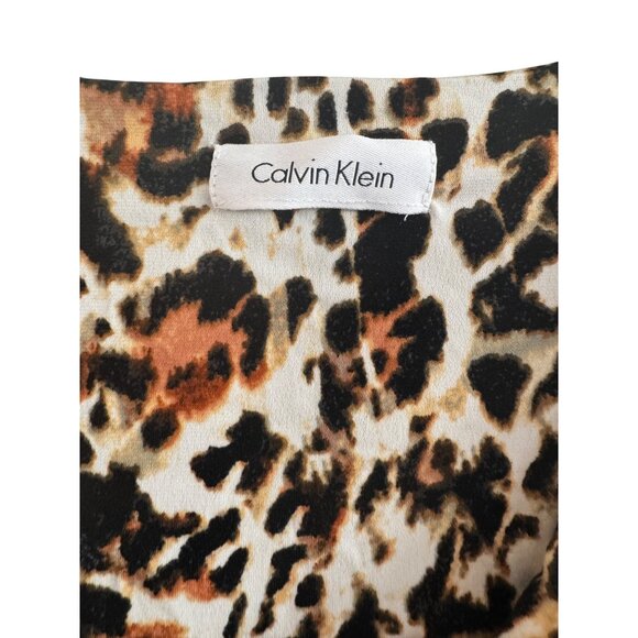 Calvin Klein Sleeveless Womens Top Polyester Spandex Animal Print Collared Styl - Picture 2 of 5